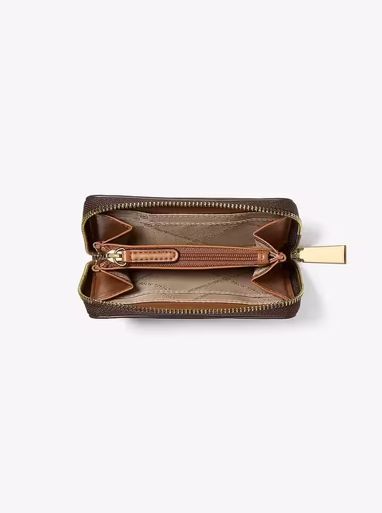 michael kors jet set small signature logo zip around card case