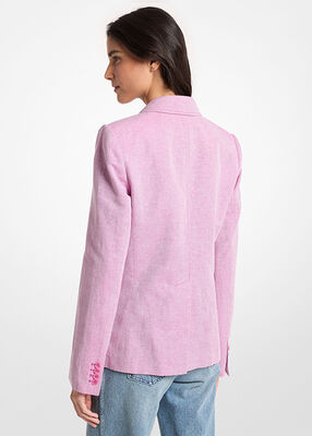 michael kors بليزر من الكتان والقطن بجيوب رقعة