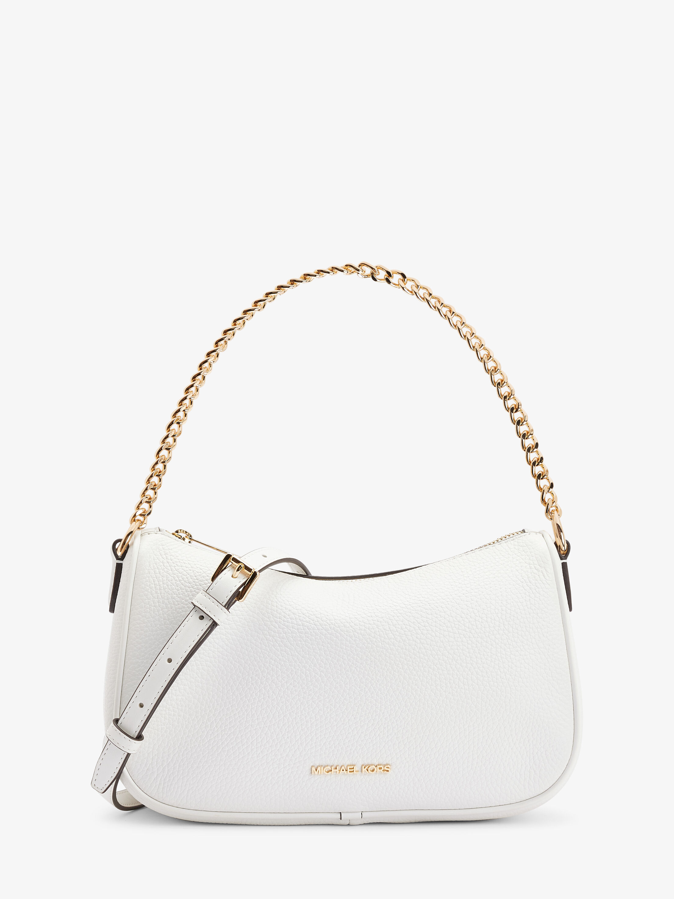 SOL★ Carmela Medium Pebbled Leather Convertible Crossbody Bag, OPTIC