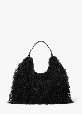 michael kors حقيبة كتف نوليتا كبيرة من جلد الغنم الصناعي