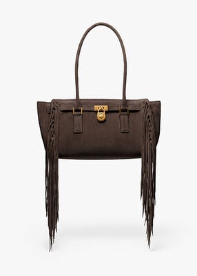 michael kors hamilton moderne small fringed suede satchel