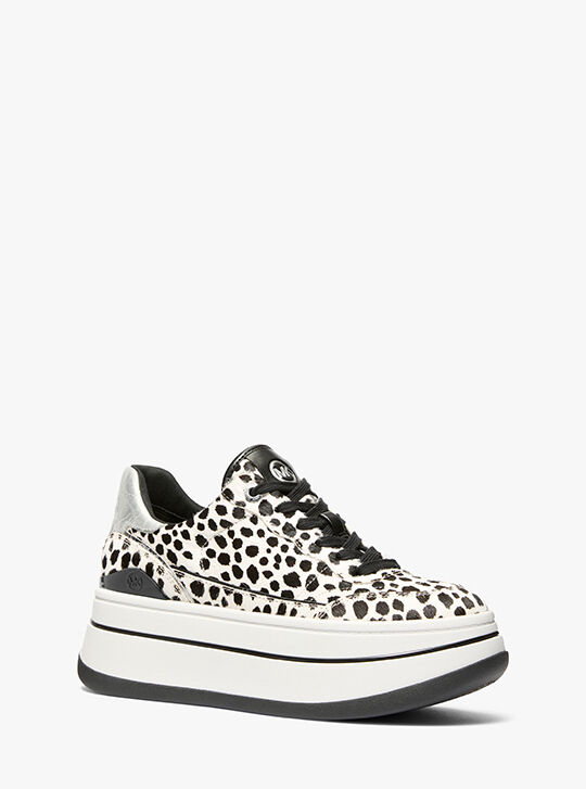 Hayes Cheetah Print Calf Hair Platform Sneaker, BLACK MULTI