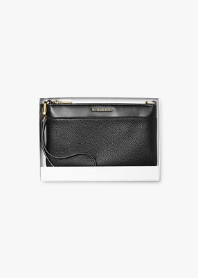 michael kors حقيبة معصم جيت سيت متوسطة الحجم من الجلد المحبب