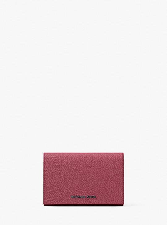 Hudson Pebbled Leather Card Case michael kors hudson pebbled leather card case