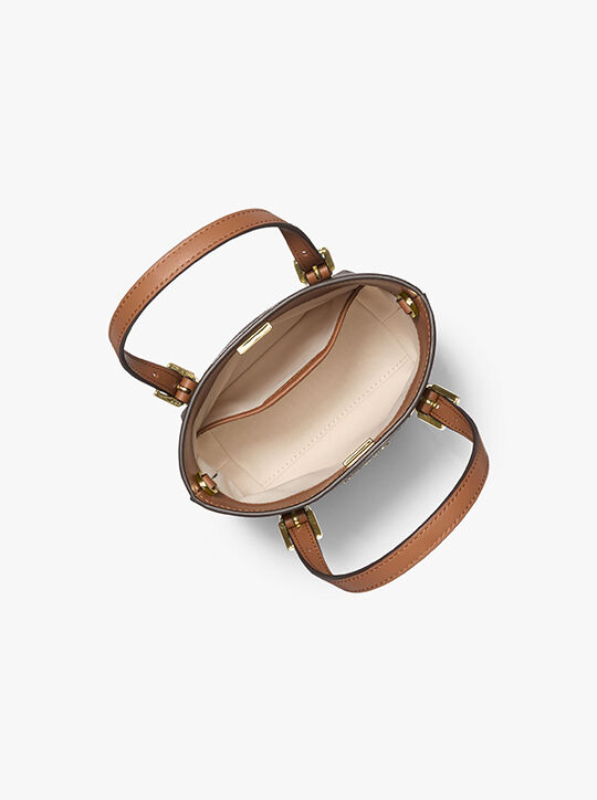 Quinn Extra-Small Signature Logo and Leather Convertible Tote Bag michael kors quinn extra small signature logo and leather convertible tote bag