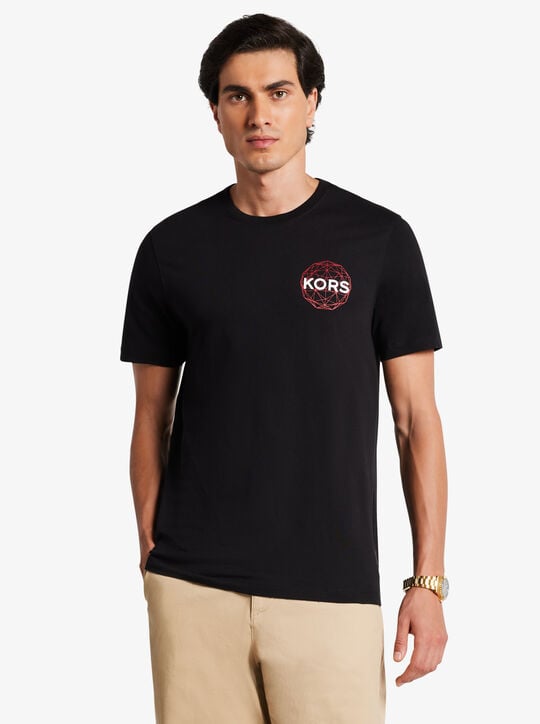 تي شيرت قطن بشعار الماركة michael kors تي شيرت قطن بشعار الماركة