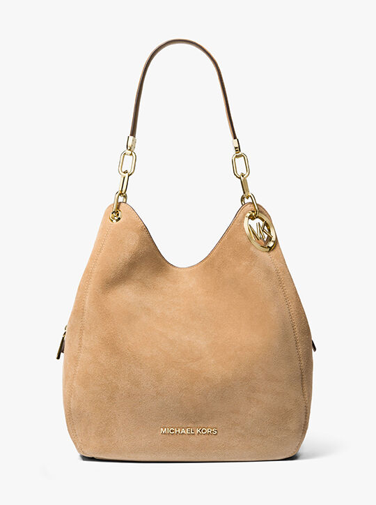 michael kors lillie large suede shoulder bag