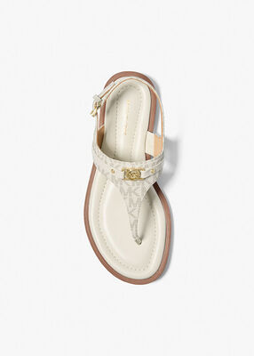 michael kors mandy signature logo t strap sandal