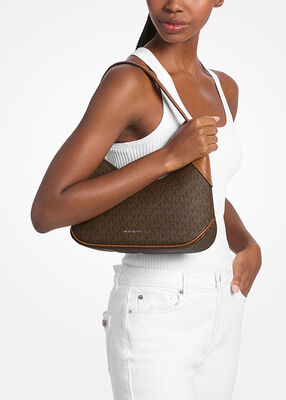 michael kors jet set medium signature logo convertible crossbody bag
