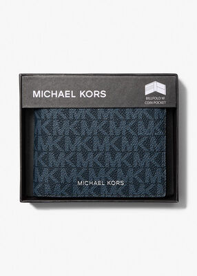 michael kors cooper logo billfold wallet with coin pouch