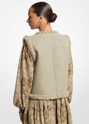 michael kors faux shearling vest