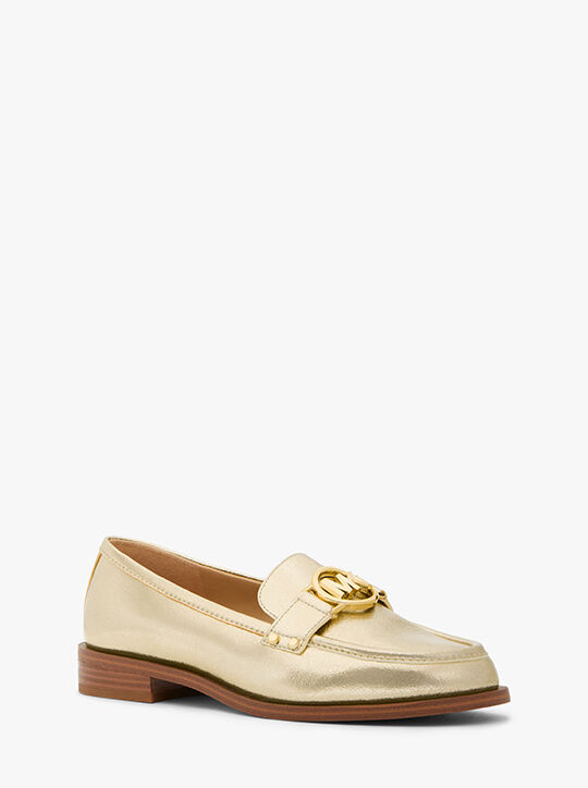 Carmen Metallic Faux Crackled Leather Loafer michael kors carmen metallic faux crackled leather loafer