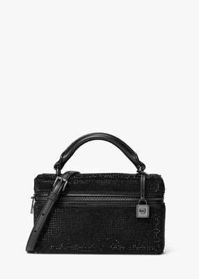 michael kors حقيبة جانا كروس بودي صغيرة جدًا ومزخرفة من جلد الغزال قابلة للتحويل