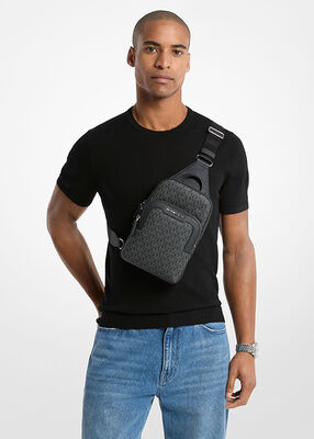 michael kors hudson signature logo sling pack