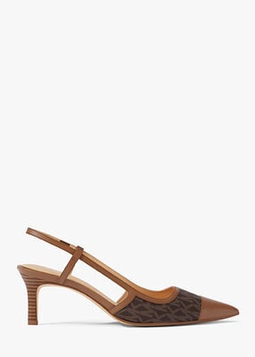 michael kors alora signature logo slingback pump