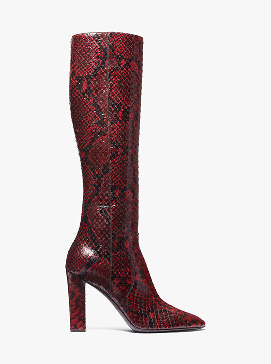 Carly Python Embossed Leather Boot michael kors carly python embossed leather boot