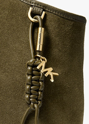 michael kors gold tone and braided cord bag charm