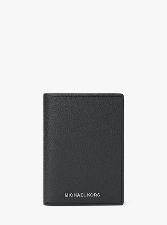 Hudson Pebbled Leather Folio Card Case michael kors hudson pebbled leather folio card case