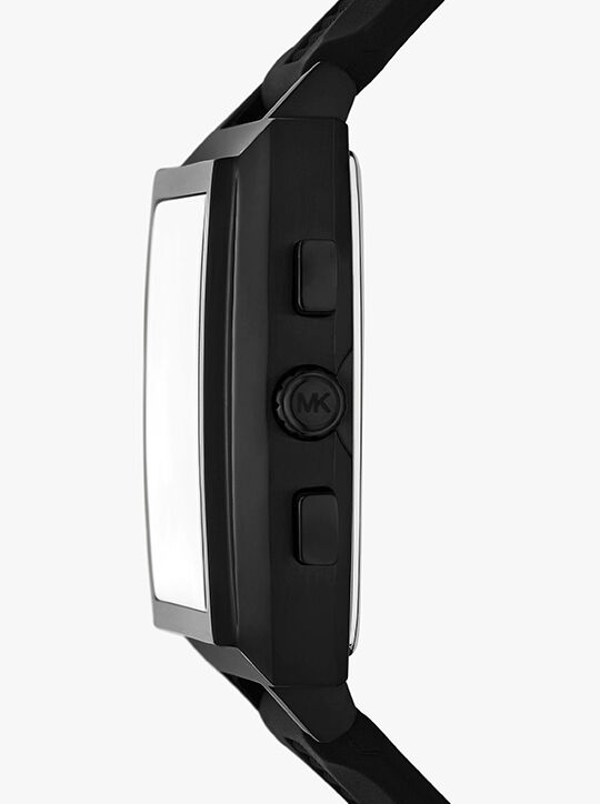 Oversized Rhys Black-Tone and Silicone Watch michael kors oversized rhys black tone and silicone watch