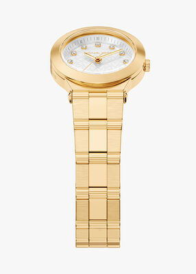 michael kors ساعة مايكل كورس بيلي بثلاث عقارب من الفولاذ المقاوم للصدأ بلون ذهبي