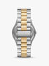 michael kors slim runway three hand two tone stainless steel watch
