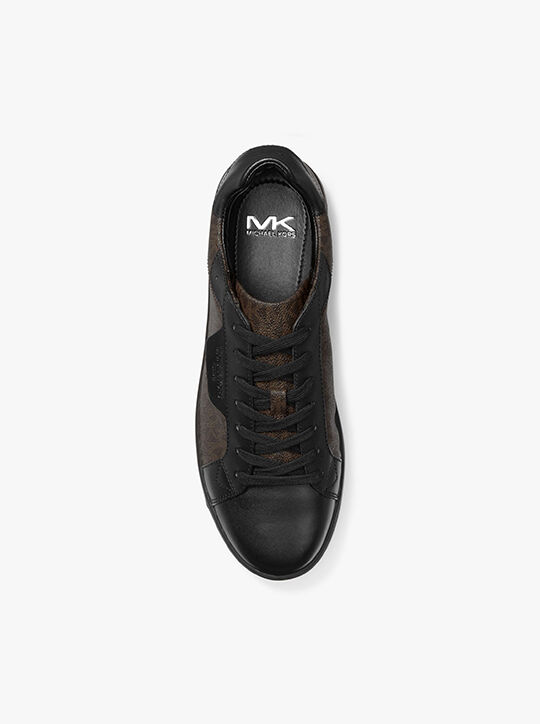 michael kors keating logo and leather sneaker