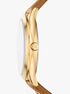 michael kors slim runway gold tone and leather watch