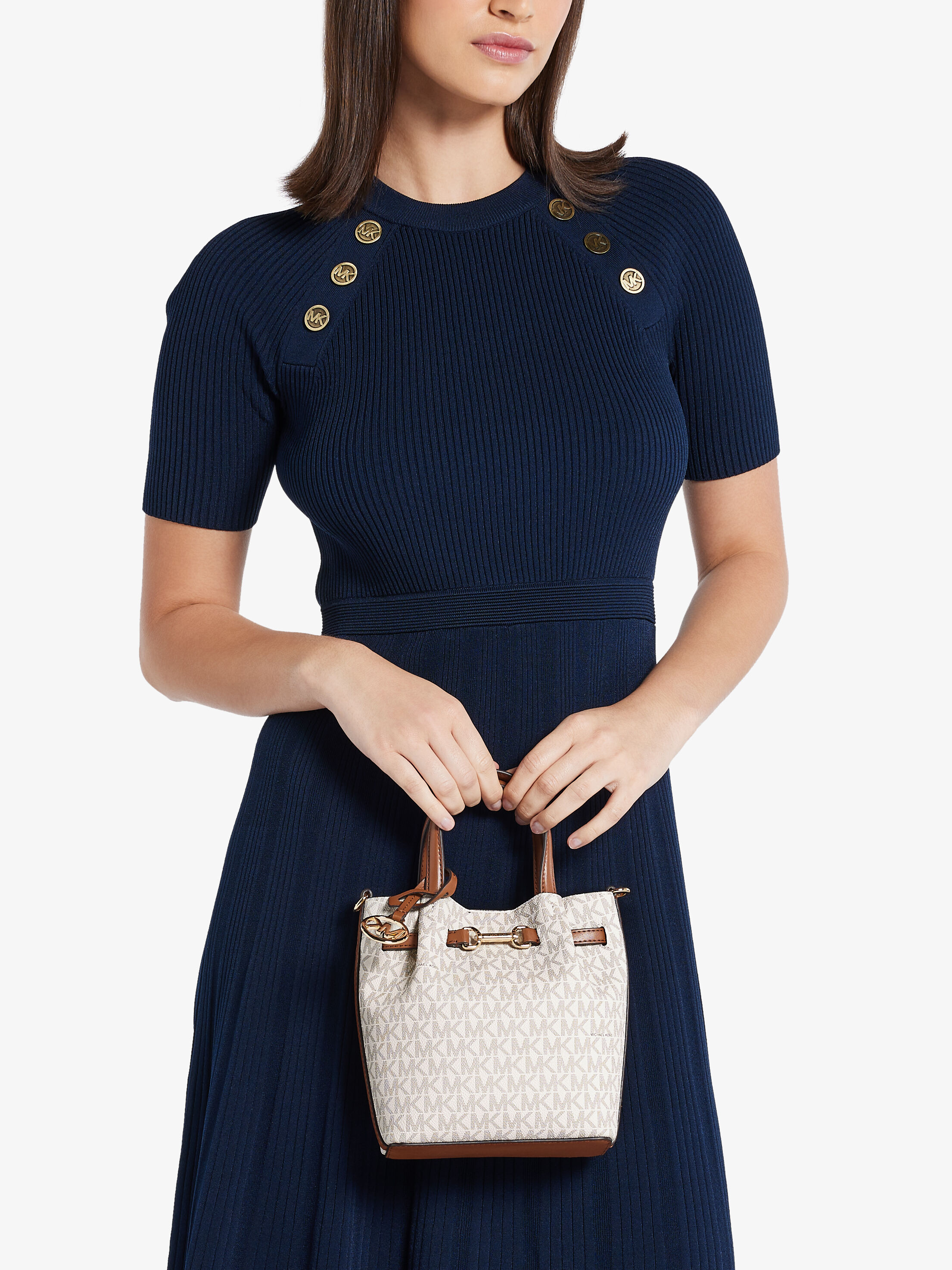 Carson Small Signature Logo Crossbody Bag, VANILLA | Michael Kors UAE