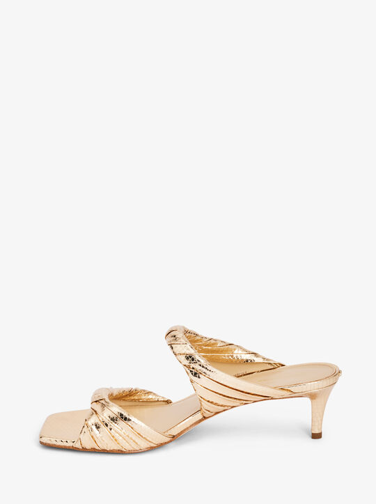 michael kors kiana metallic snake embossed leather sandal