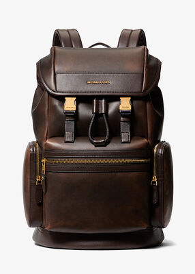 michael kors hudson burnished leather backpack