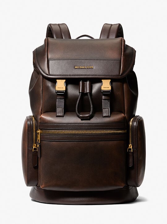 Hudson Burnished Leather Backpack michael kors hudson burnished leather backpack