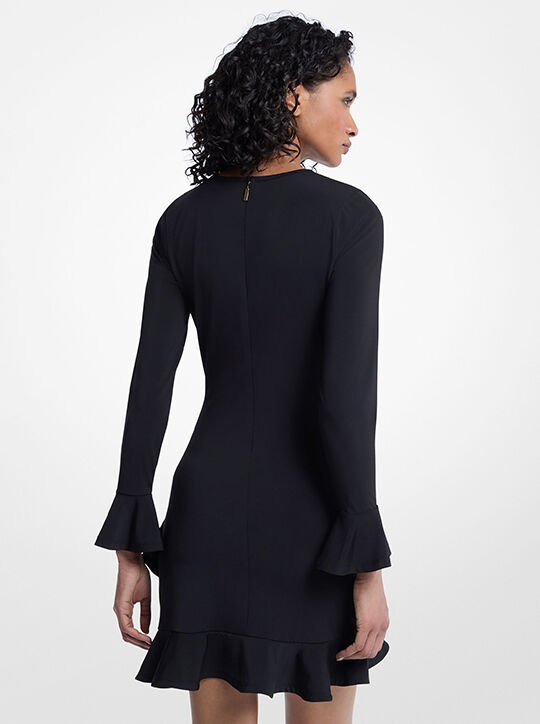 michael kors ruffled stretch matte jersey dress