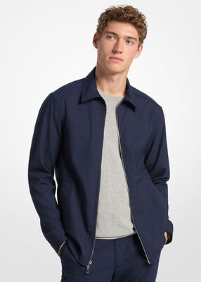 michael kors zip up woven shirt jacket