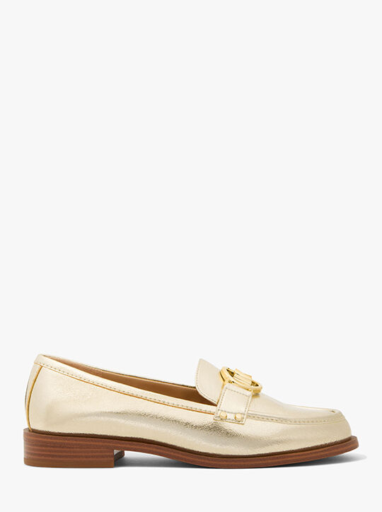 Carmen Metallic Faux Crackled Leather Loafer michael kors carmen metallic faux crackled leather loafer
