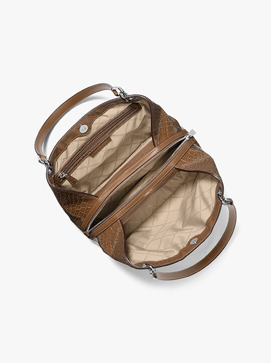 michael kors kensington large crocodile embossed leather tote bag