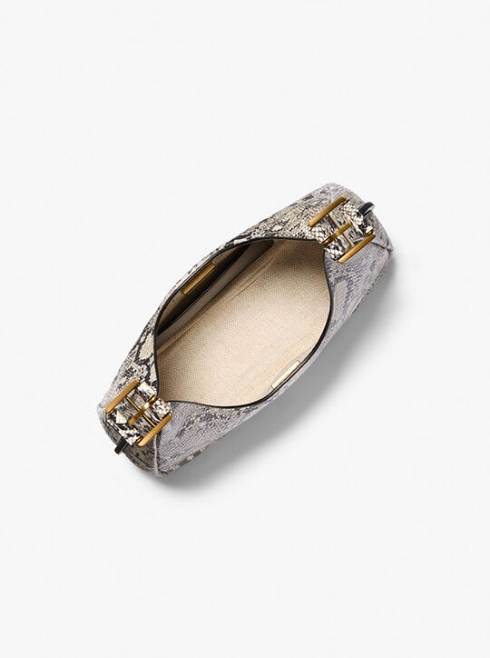 michael kors nolita small snake embossed leather hobo shoulder bag