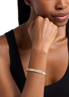 michael kors pav  two tone fluted bangle