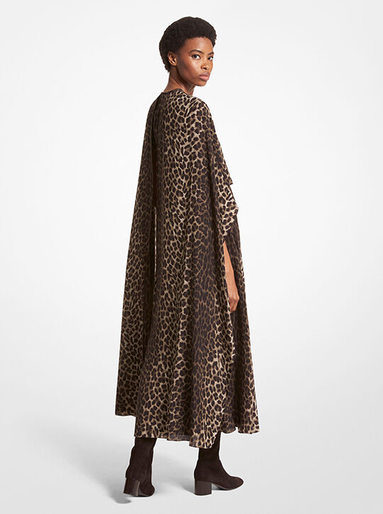 Leopard Silk Crepe De Chine Dress