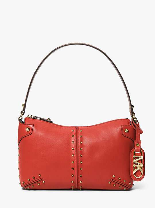 michael kors astor large studded leather shoulder bag