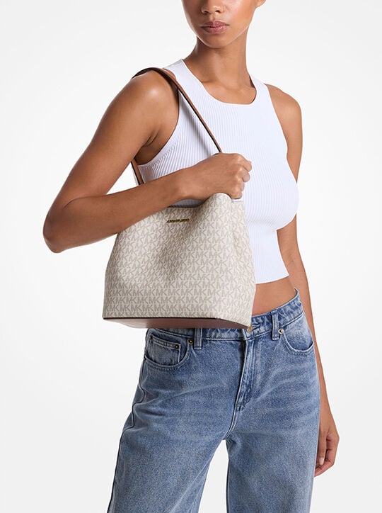 Pratt Medium Signature Logo Shoulder Bag michael kors pratt medium signature logo shoulder bag