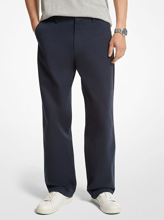 Stretch Cotton Wide-Leg Chino Pants michael kors stretch cotton wide leg chino pants