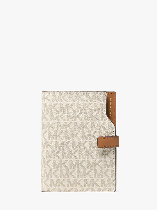 michael kors jet set signature logo passport wallet