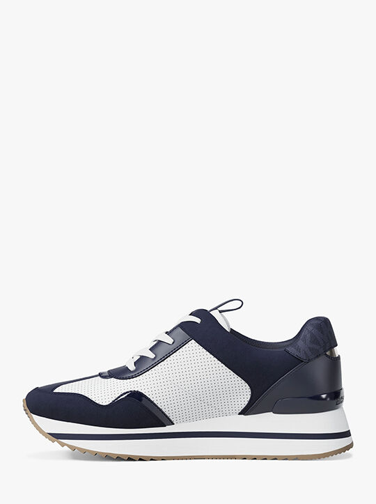 michael kors raina mixed media trainer