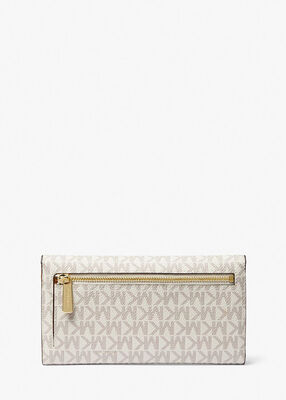michael kors jet set large logo trifold wallet