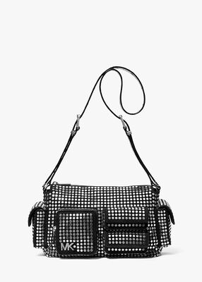 michael kors dakota medium studded suede shoulder bag