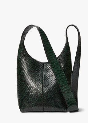 Dede Mini Python Embossed Leather Hobo Bag