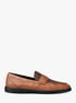 michael kors wesley leather and signature logo loafer