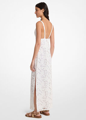 michael kors corded floral lace maxi dress