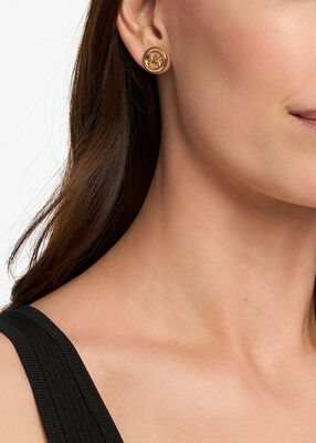 michael kors small logo stud earrings