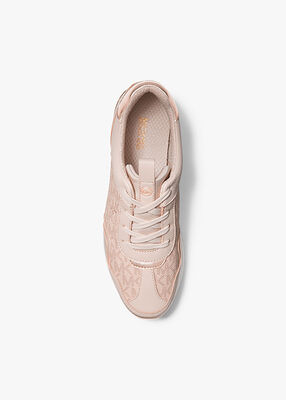 michael kors raina signature logo platform trainer